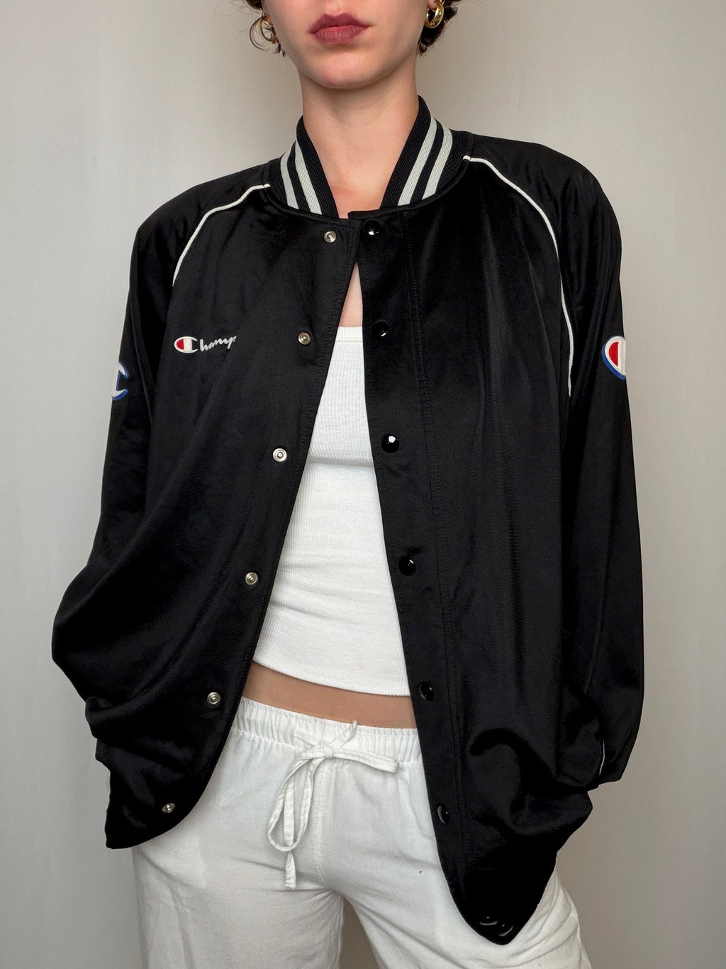 Jacket de sport Noir Champion M vintage