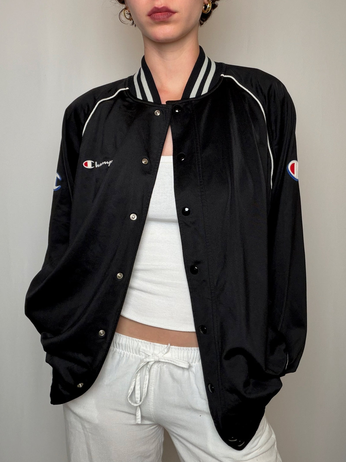 Jacket de sport Noir Champion M vintage