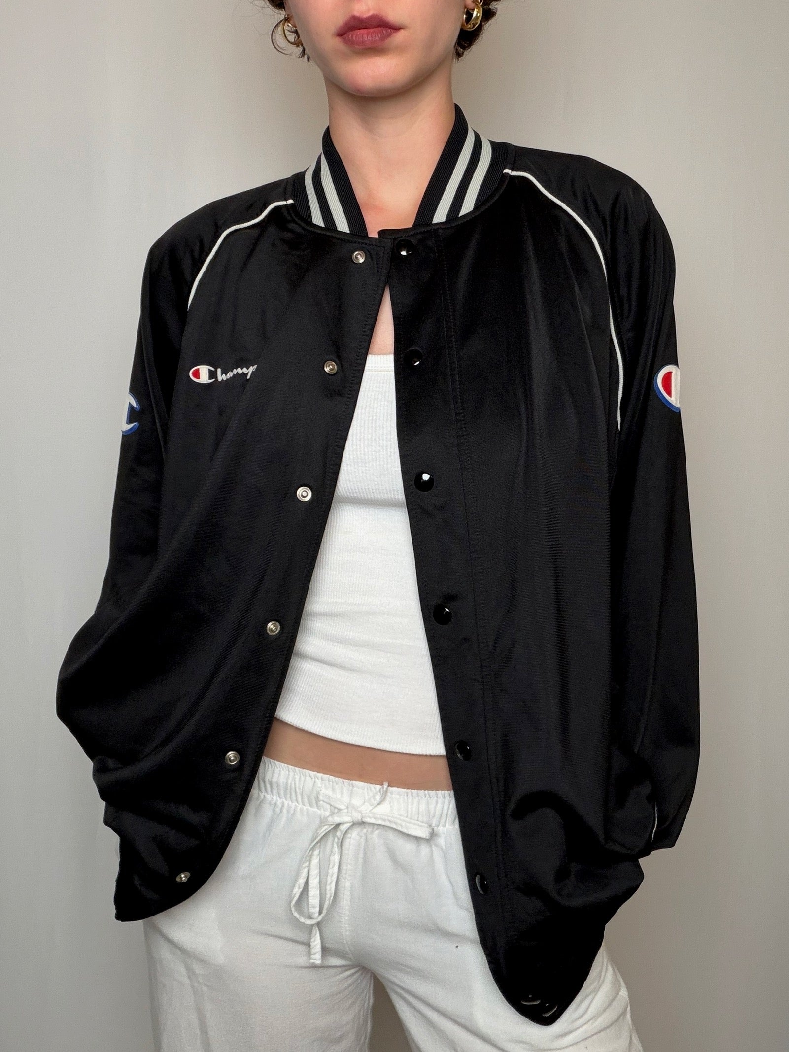 Jacket de sport Noir Champion M vintage