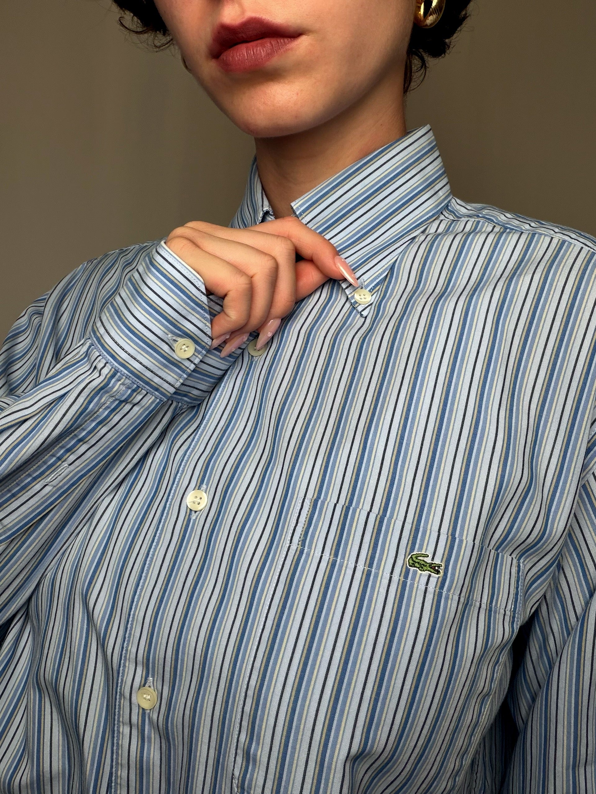 Chemise rayé bleu Lacoste S/M vintage