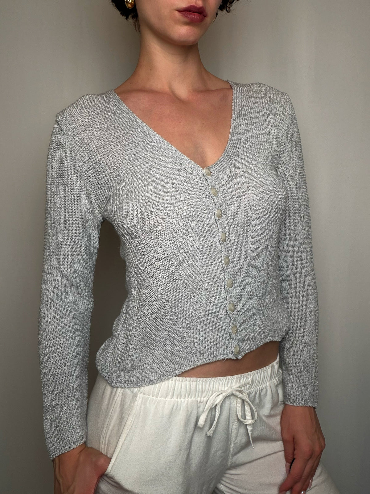 cardigan Gris Chiné M/L vintage