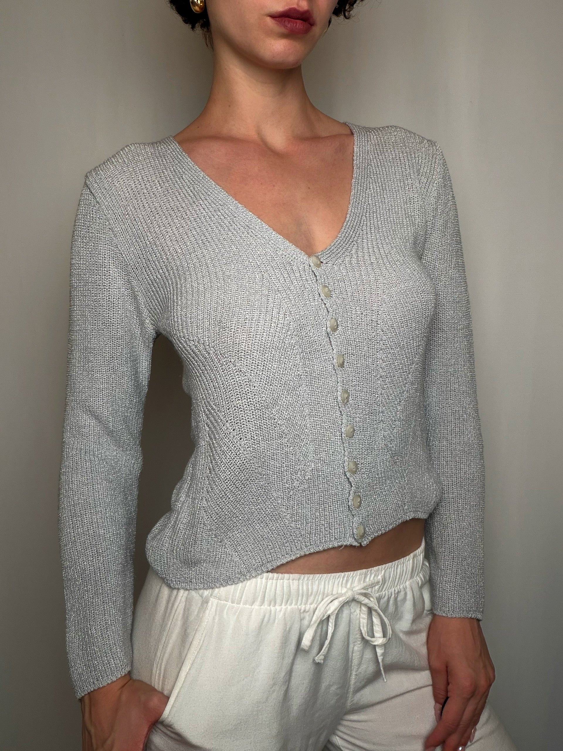 cardigan Gris Chiné M/L vintage