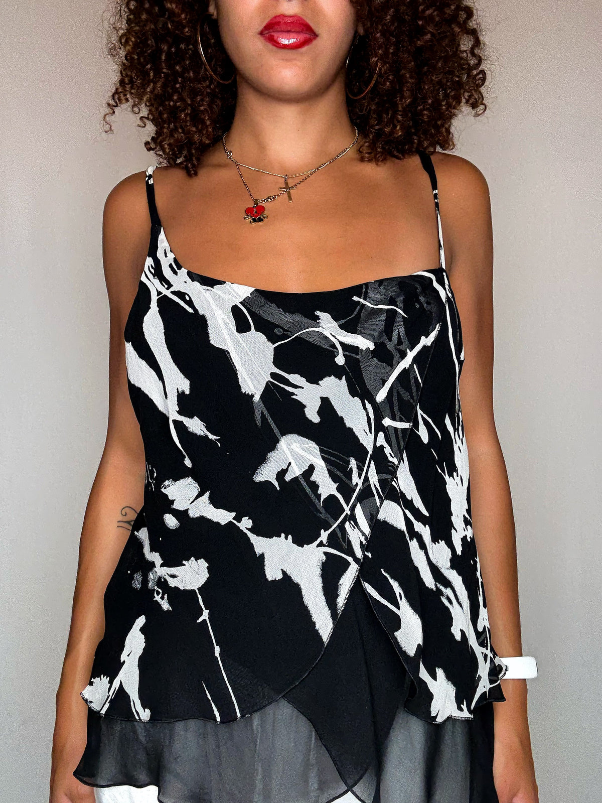 Top noir et blanc S vintage