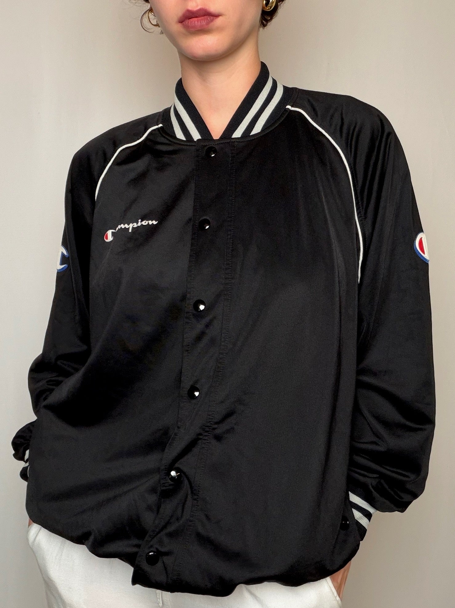 Jacket de sport Noir Champion M vintage