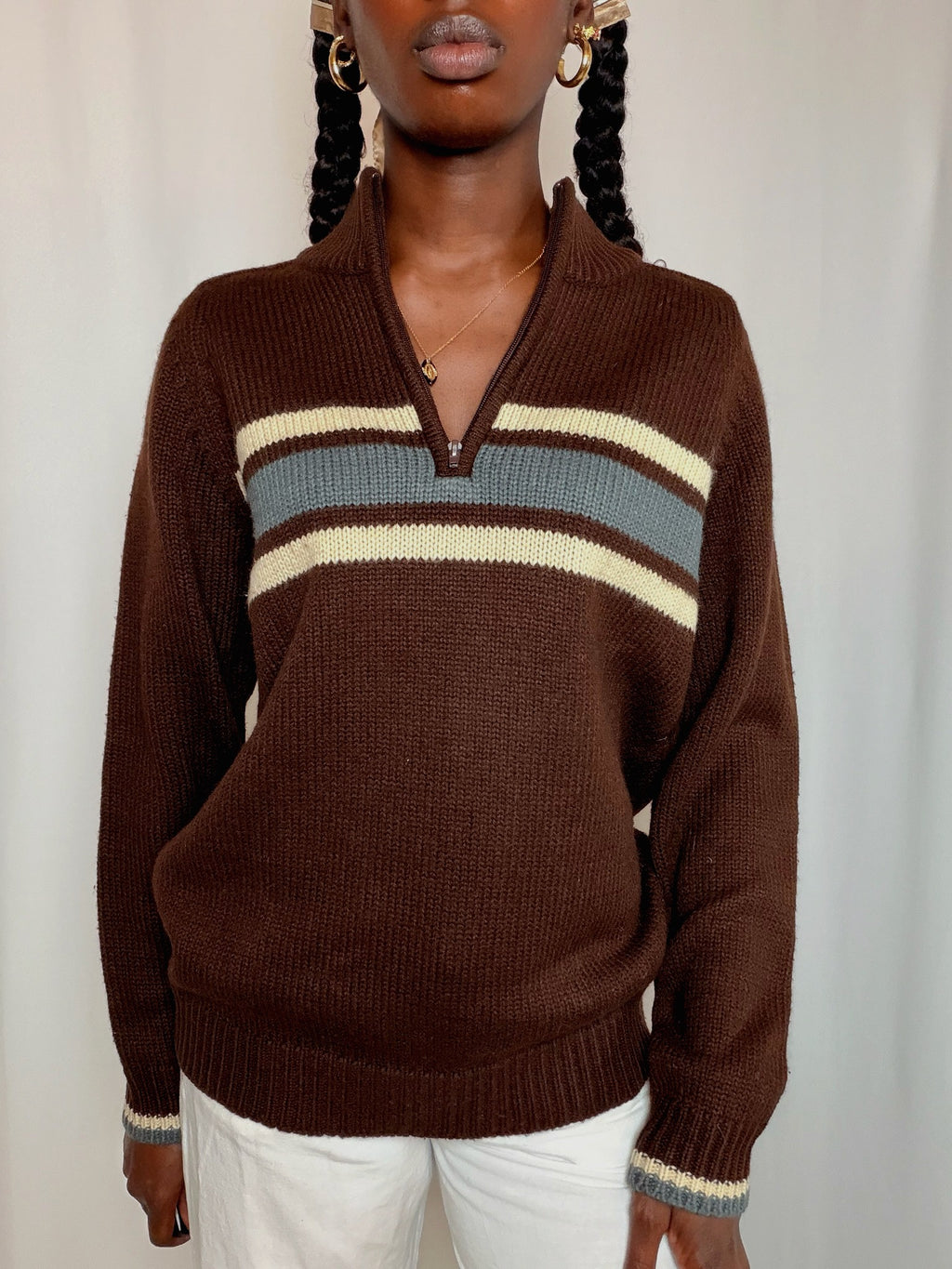 Pull Marron L vintage