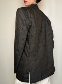 Blazer à carreaux bruns XL vintage