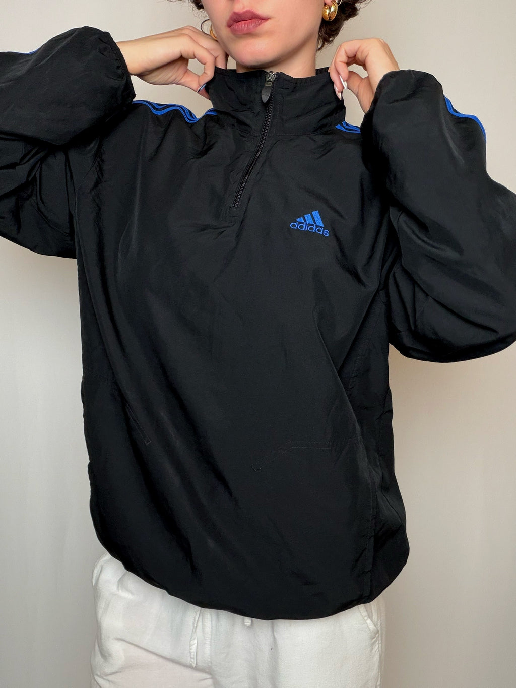 Jacket de sport Noir Et Bleu Adidas S vintage