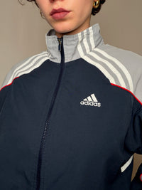 Jacket de sport marine et gris Adidas S vintage