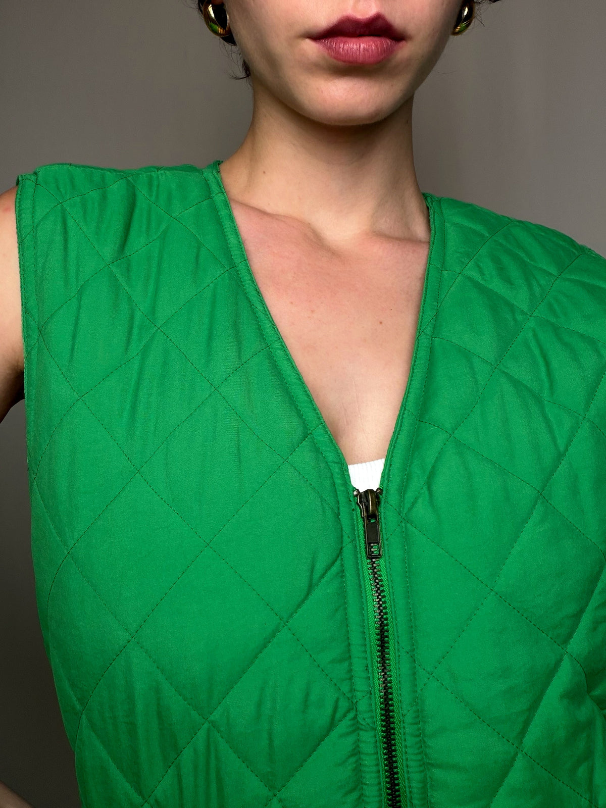 Gilet matelassé vert S vintage