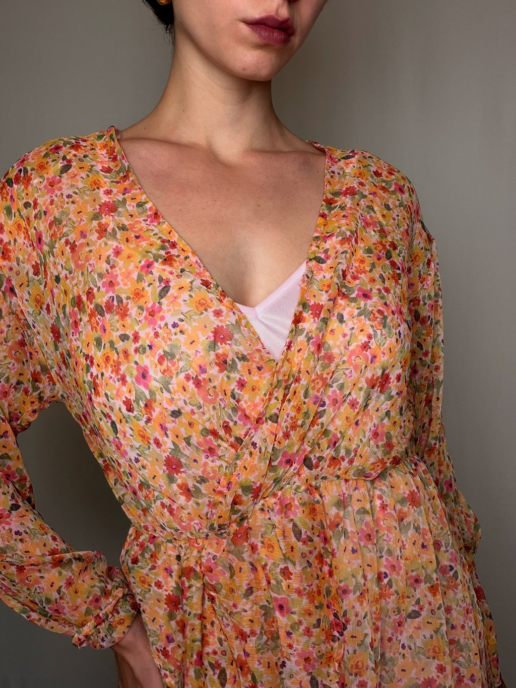 Robe imprimée à fleurs M vintage