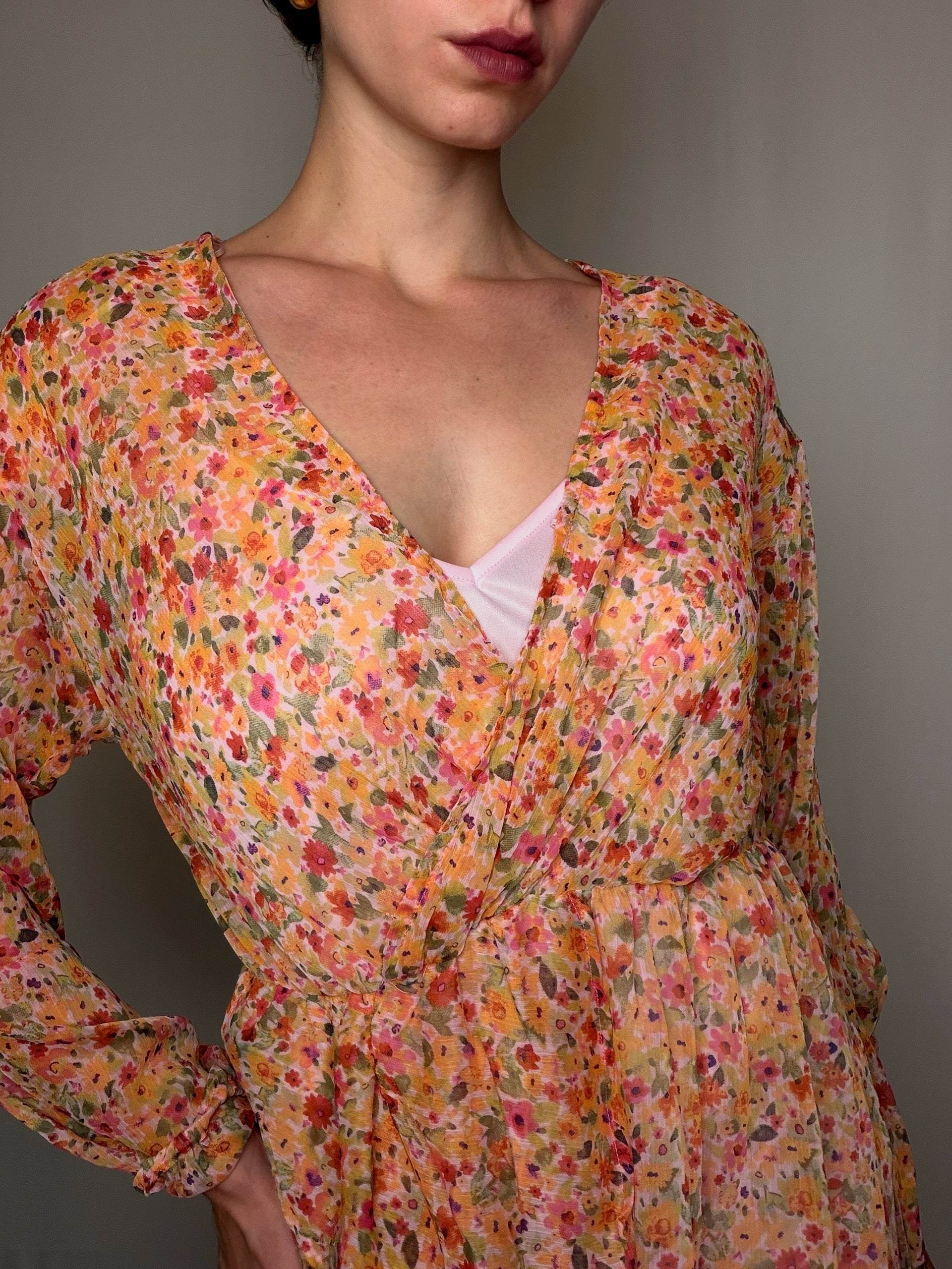 Robe imprimée à fleurs M vintage