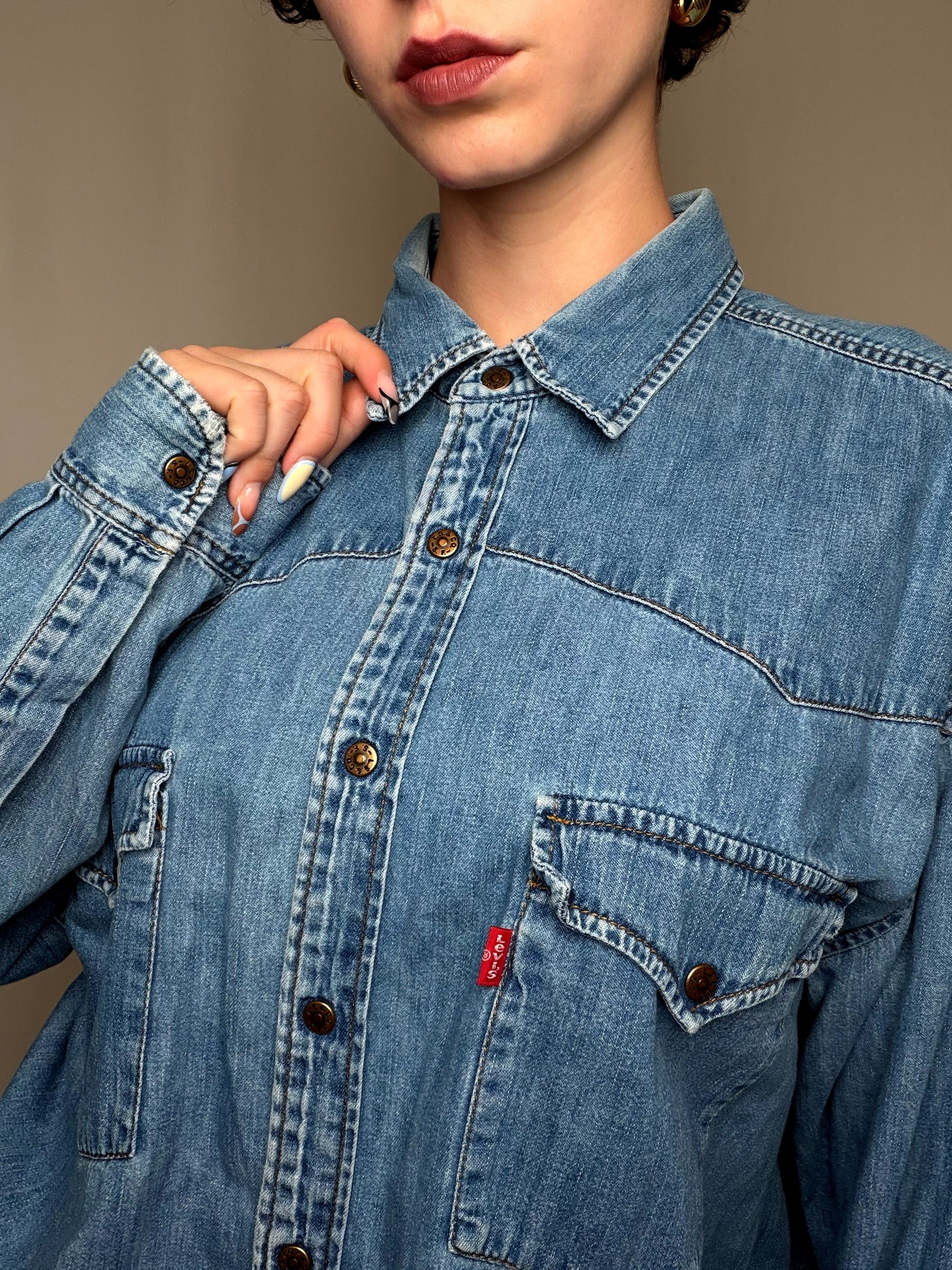 Chemise en jean bleu Levi's XL vintage