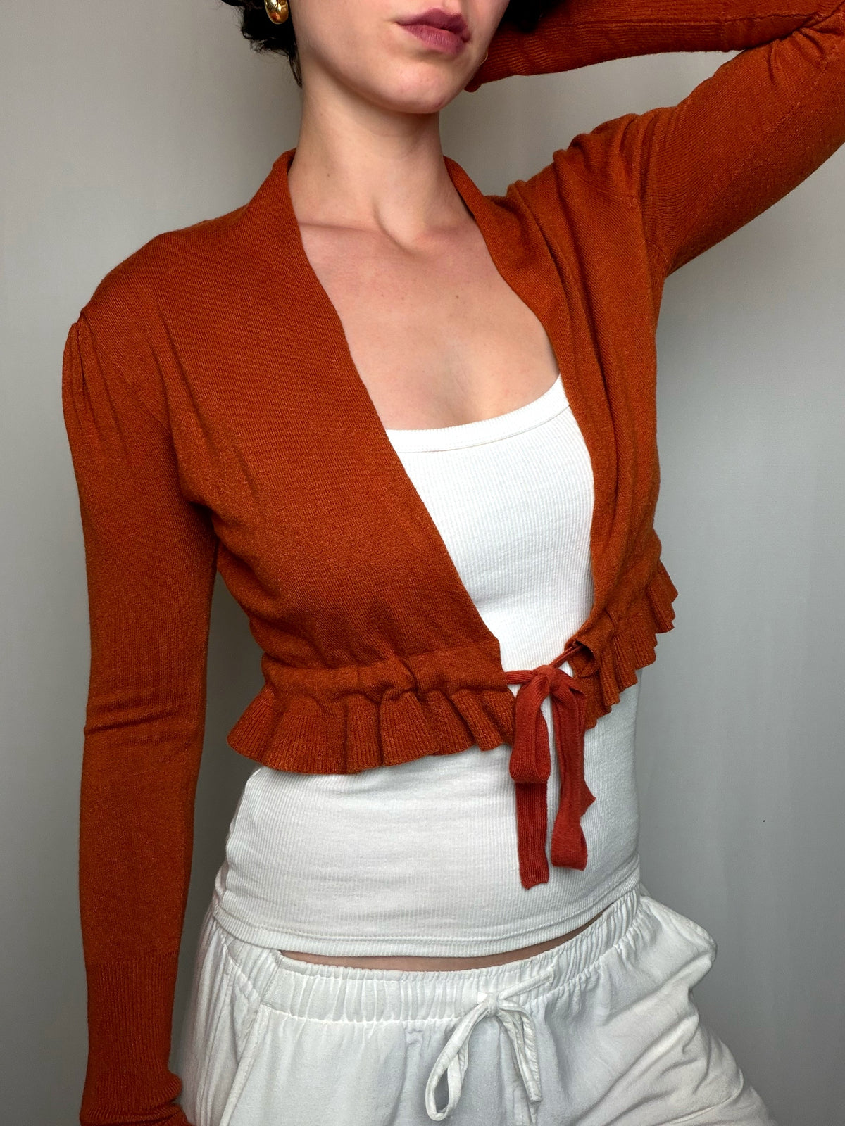 Top court en maille Terracotta S vintage