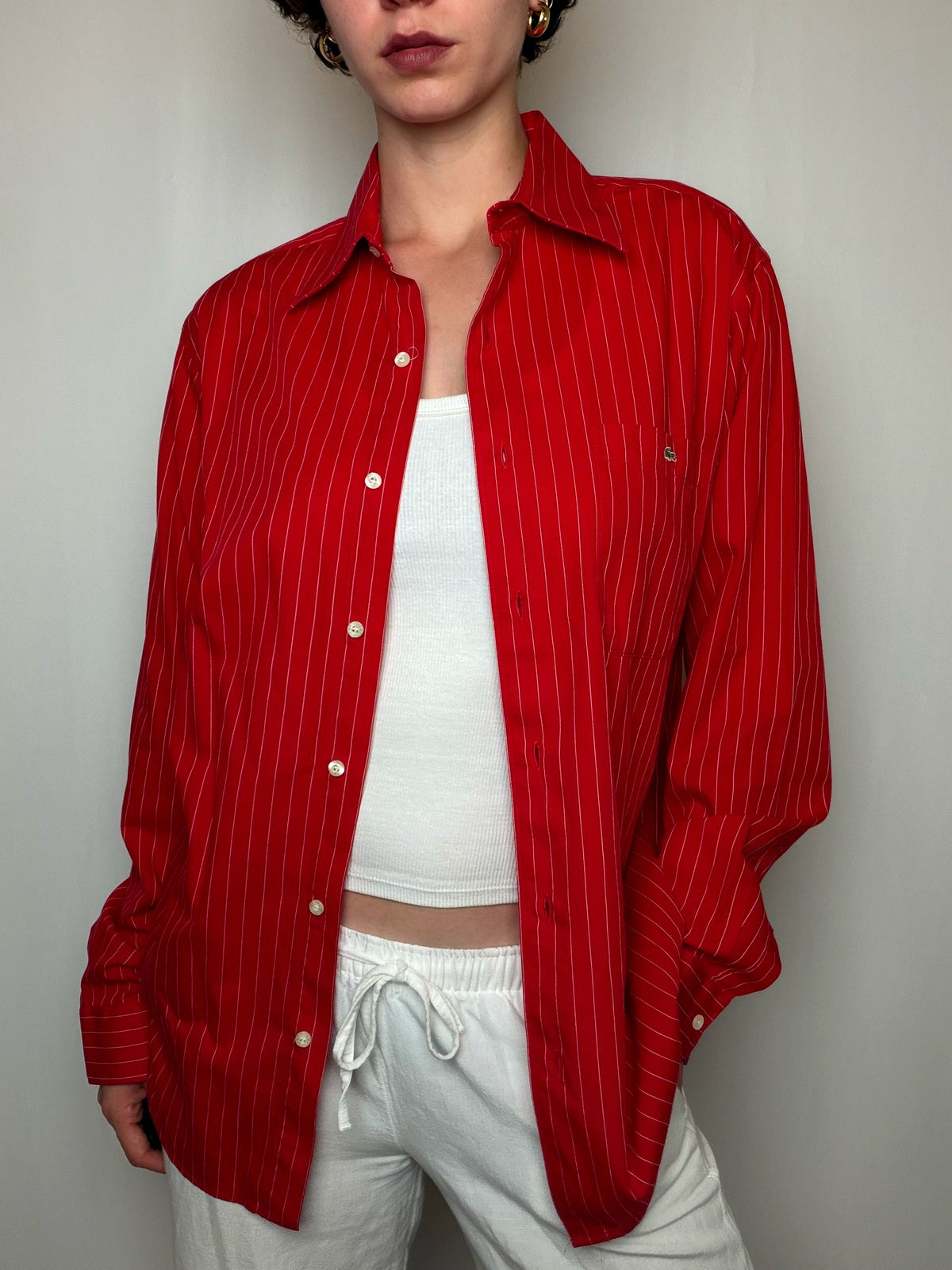 Chemise Rouge Lacoste S/M vintage