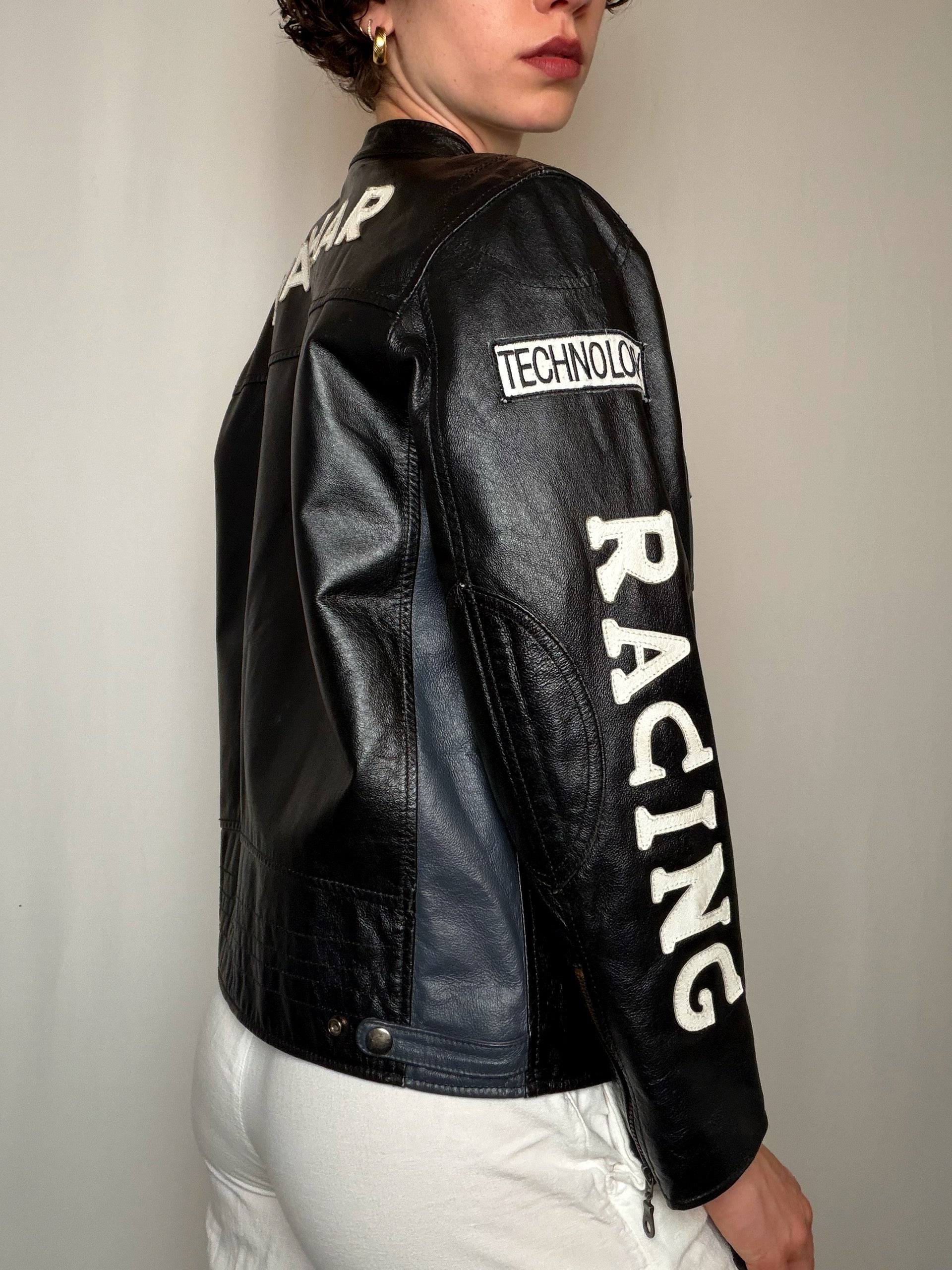 Veste en cuir racing Dahar S/M vintage