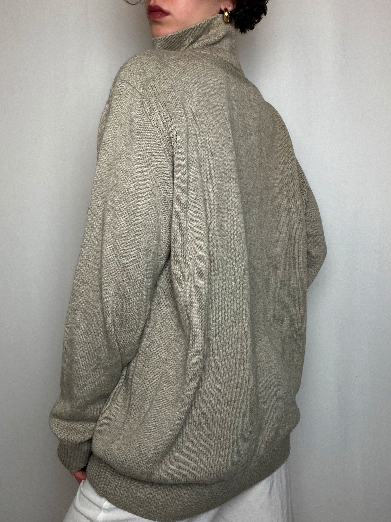 Pull camioneur beige Lacoste XL vintage