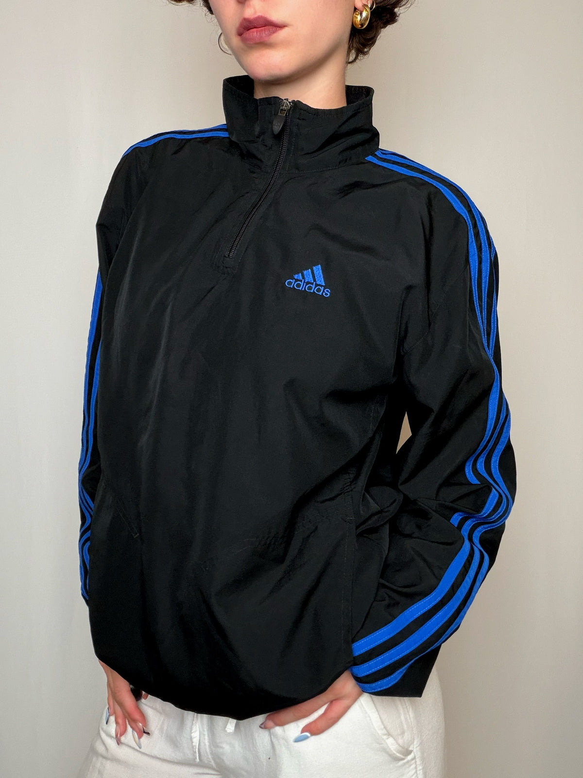 Jacket de sport Noir Et Bleu Adidas S vintage