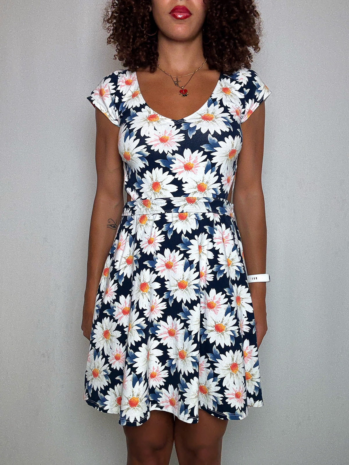 Robe Bleu imprimée fleurs Hollister S vintage