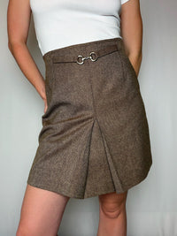 Jupe en tweed brune S vintage