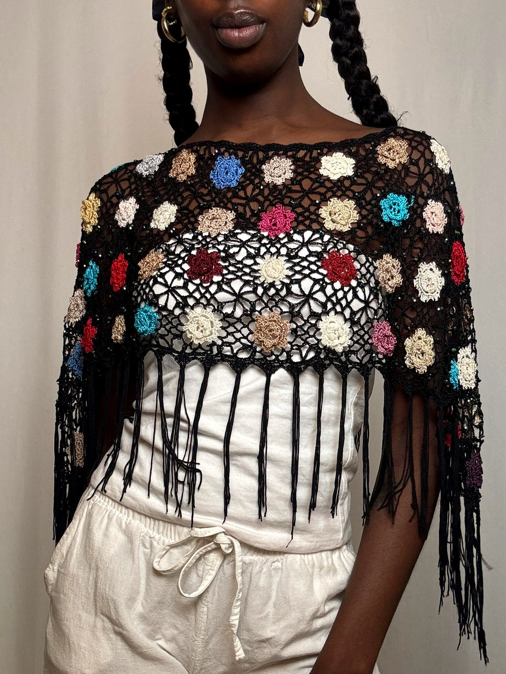 Top type foulard crocheté