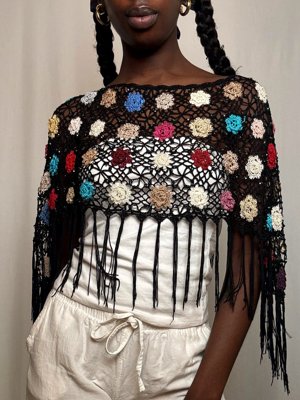 Top type foulard crocheté