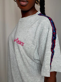 Tshirt gris chiné Asics M vintage