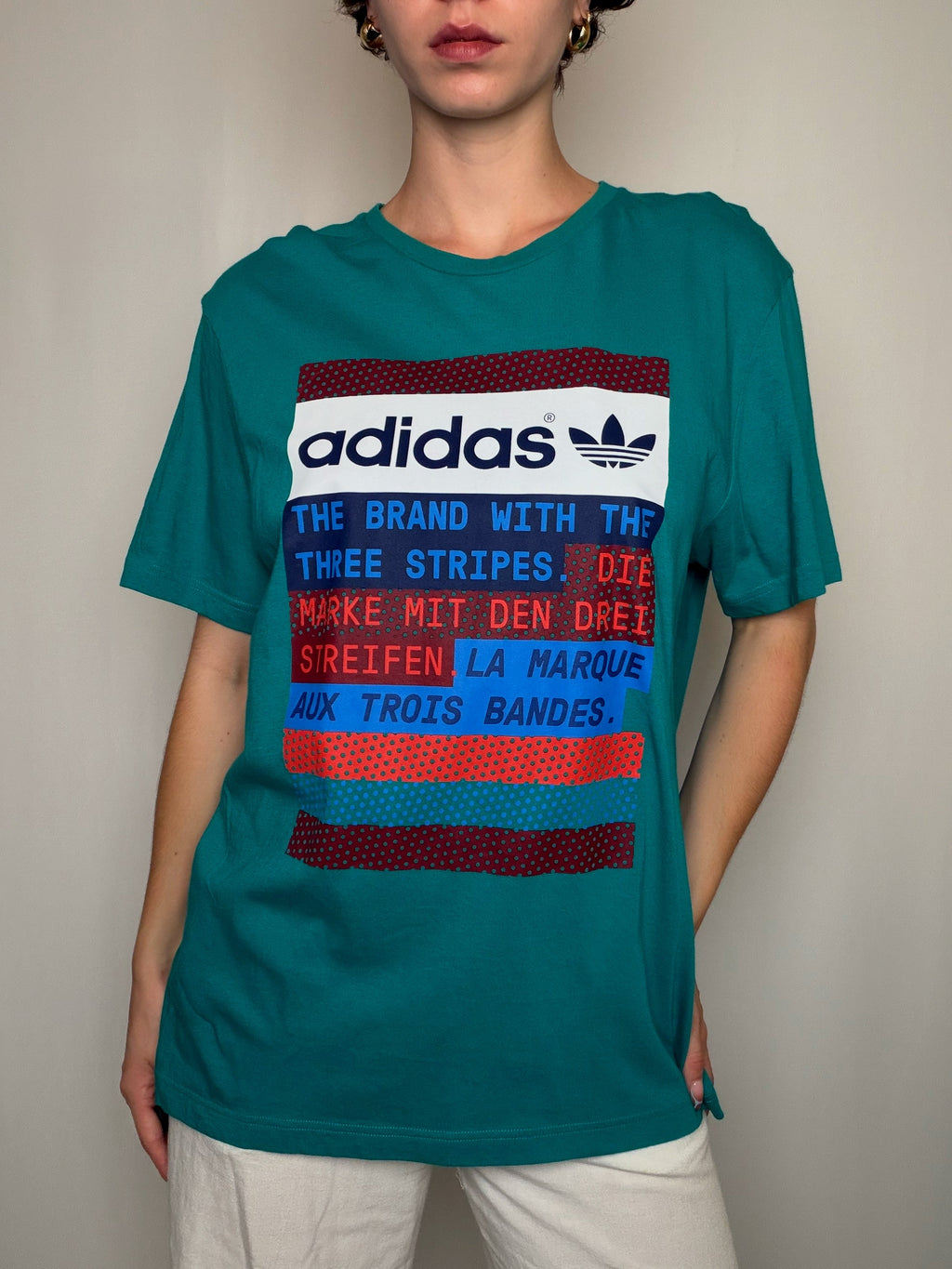 T-shirt Vert Turquoise Adidas XL vintage