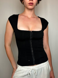 Top fitté noir S/M vintage