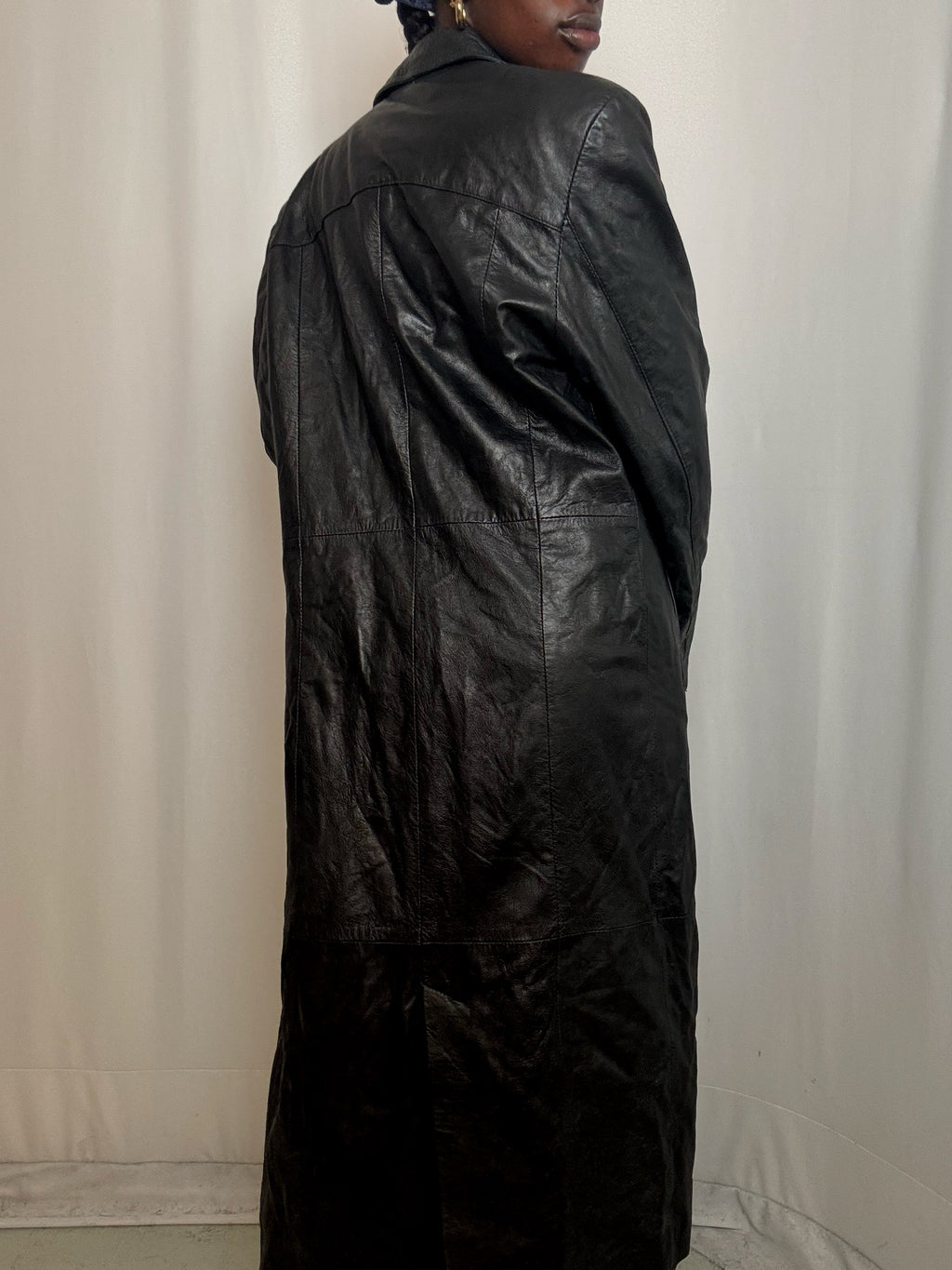 Trench en cuir Noir M vintage