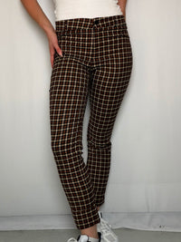 Pantalon à carreaux brun S vintage