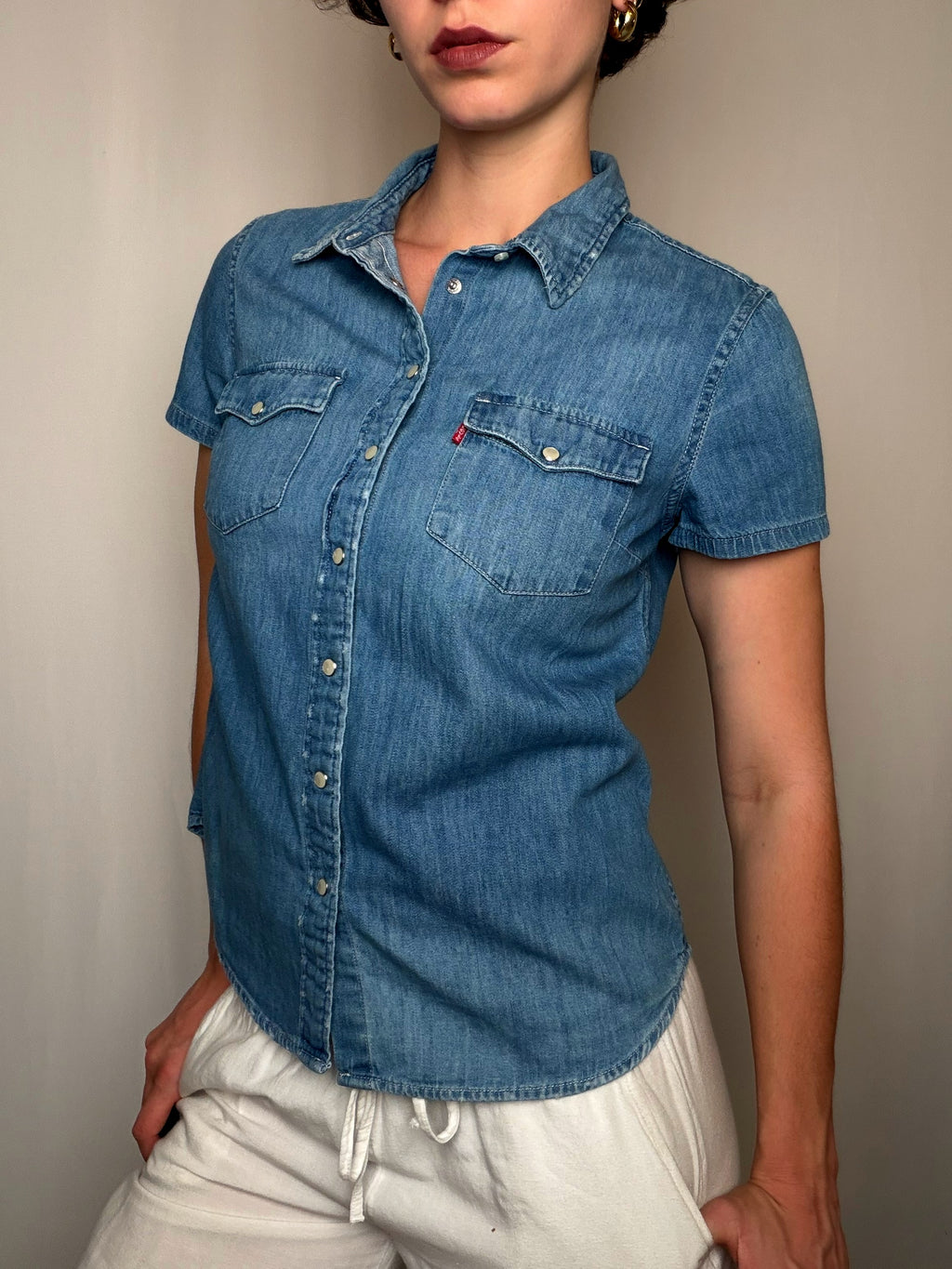 Chemise manche courte bleu Levi's S vintage