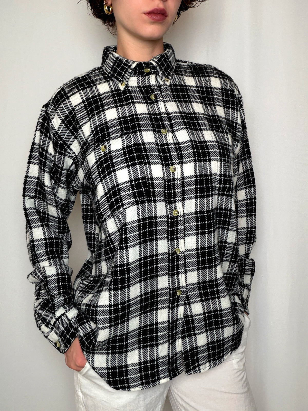 Chemise en flannelle à carreaux M vintage