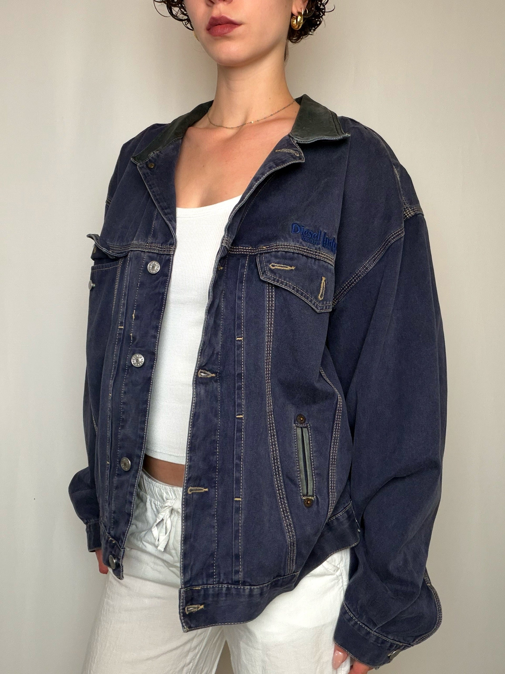 Jacket Bleu Denim Foncé Diesel XL vintage
