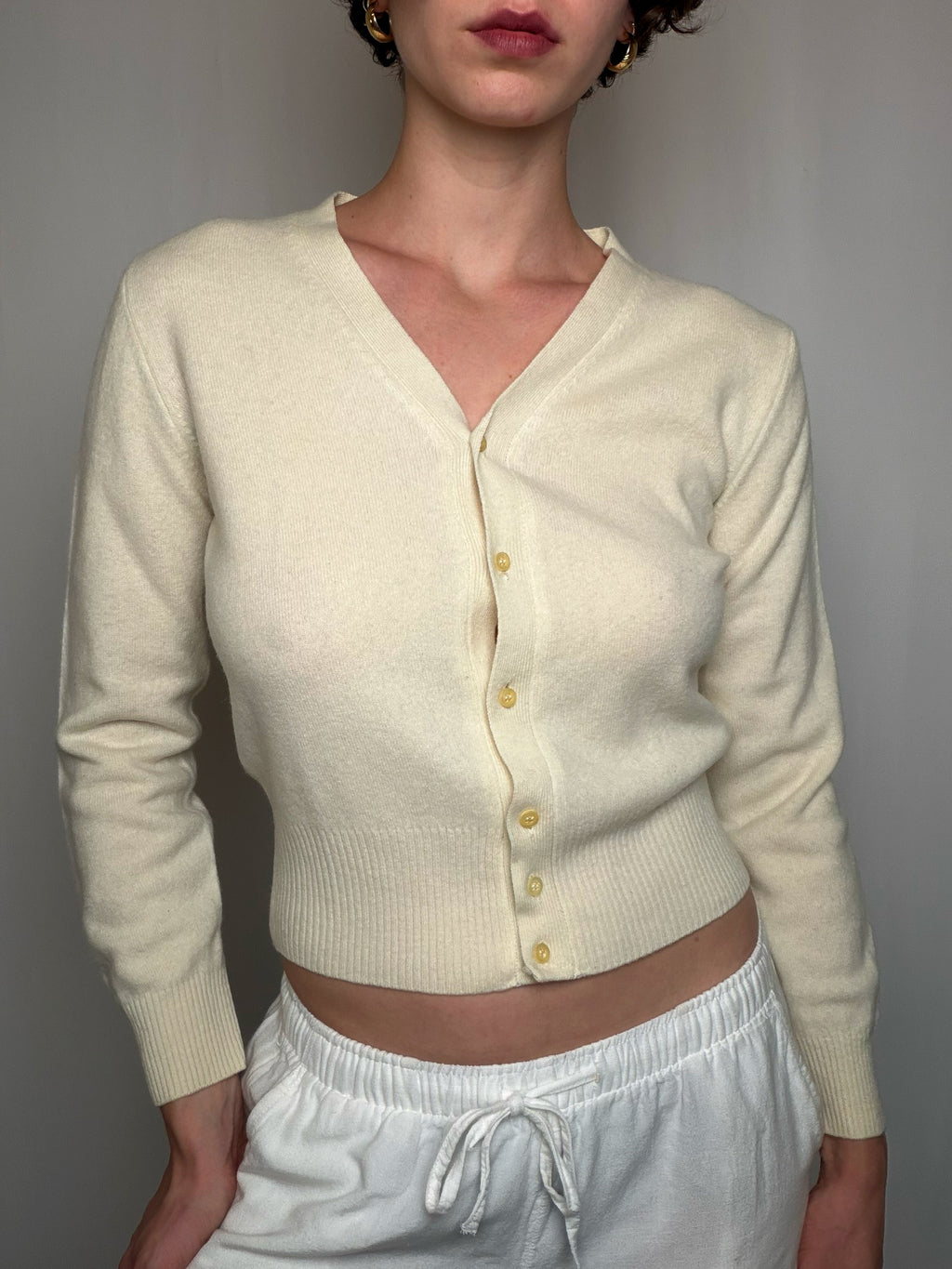 cardigan Écru Benetton S vintage