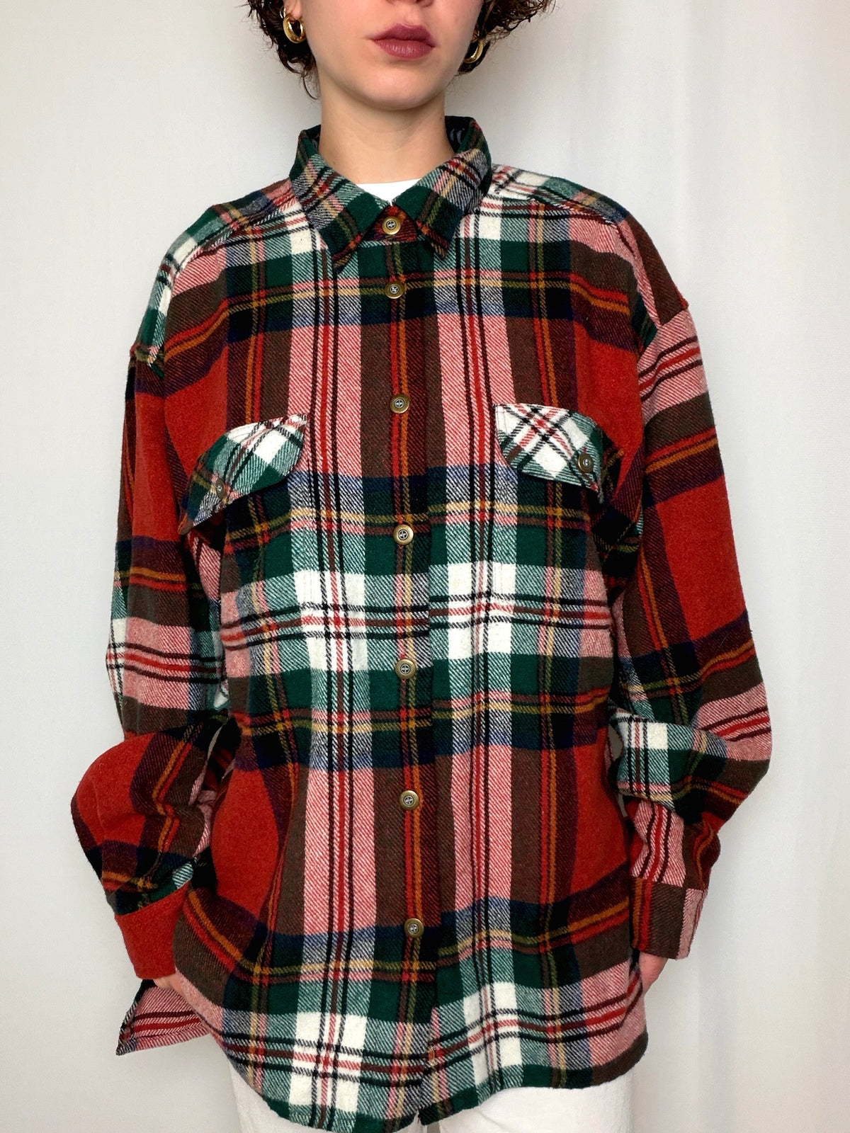 Chemise en flannelle à carreaux L vintage