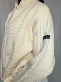 Cardigan à zip Écru Marina Yachting L vintage