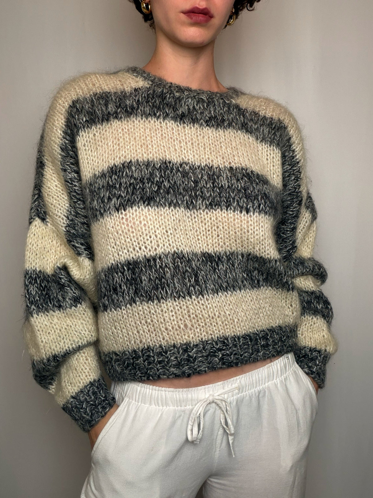 Pull tricoté Rayé M/L vintage