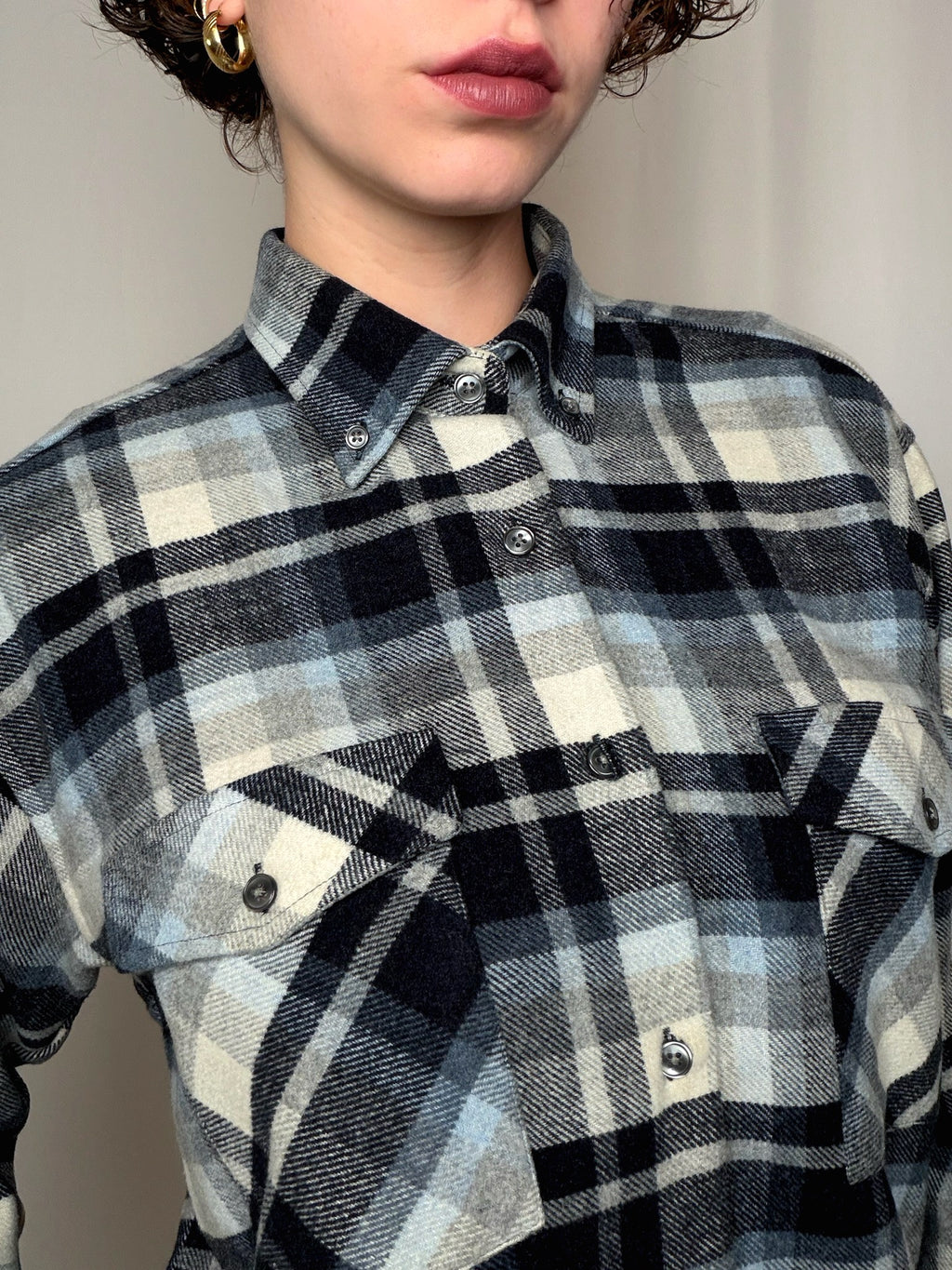 Chemise en flannelle à carreaux M vintage