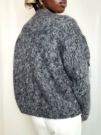 Cardigan tricoté gris M/L vintage
