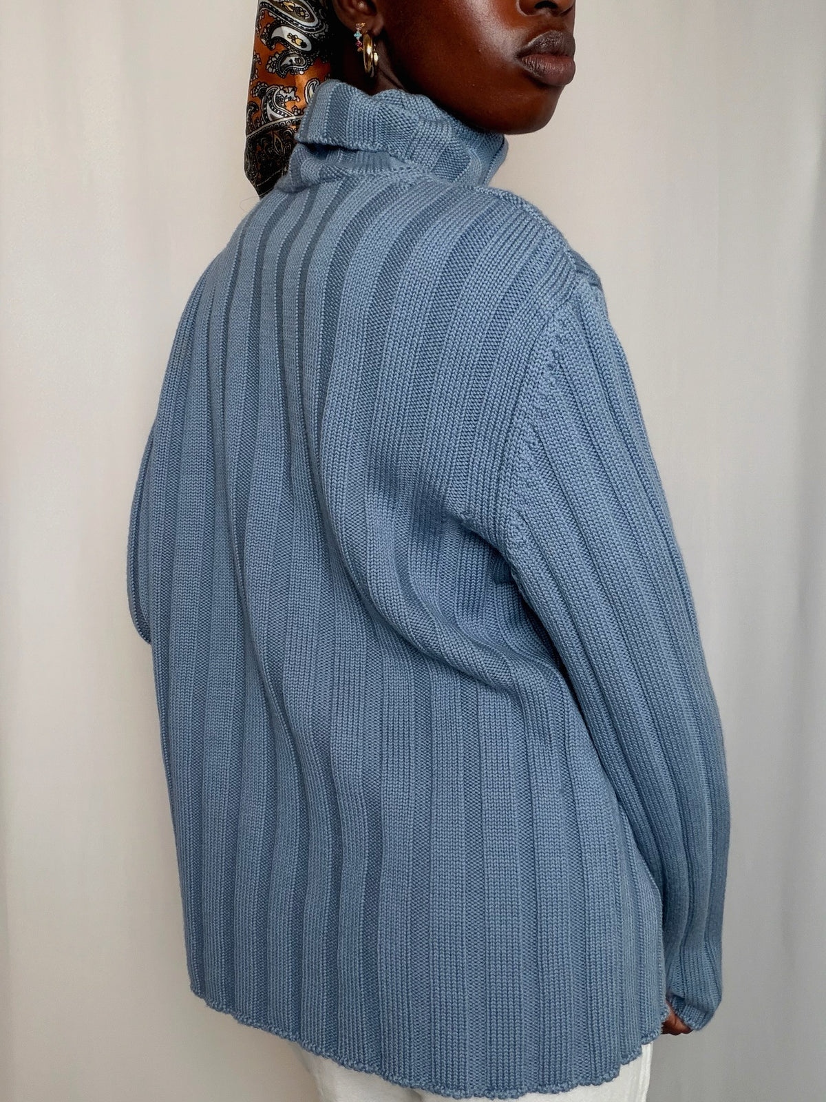 Pull à col roulé bleu Hugo boss XL vintage