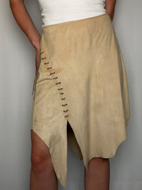 Jupe effet daim Beige S/M vintage