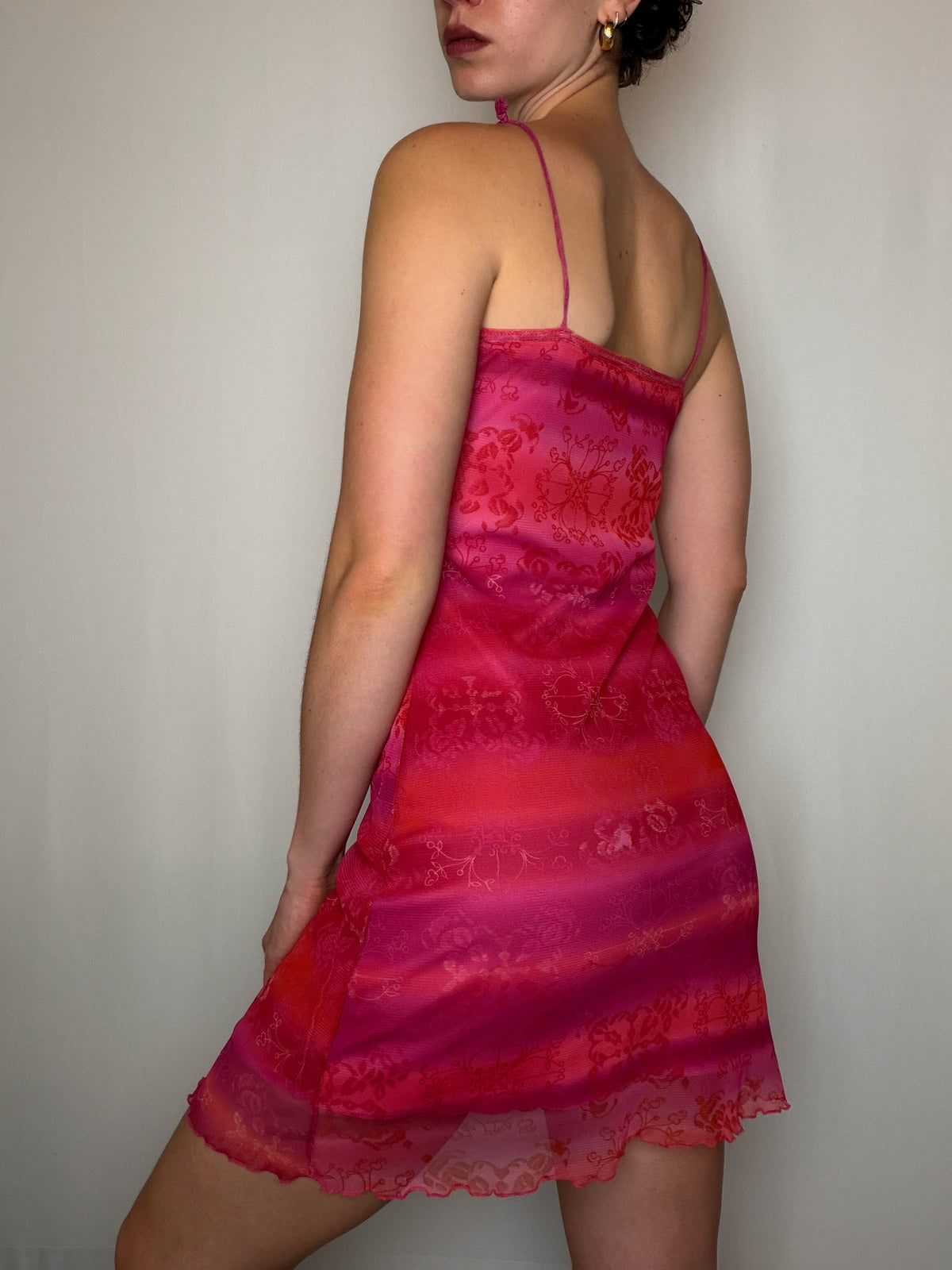 Robe rose degradée S/M vintage