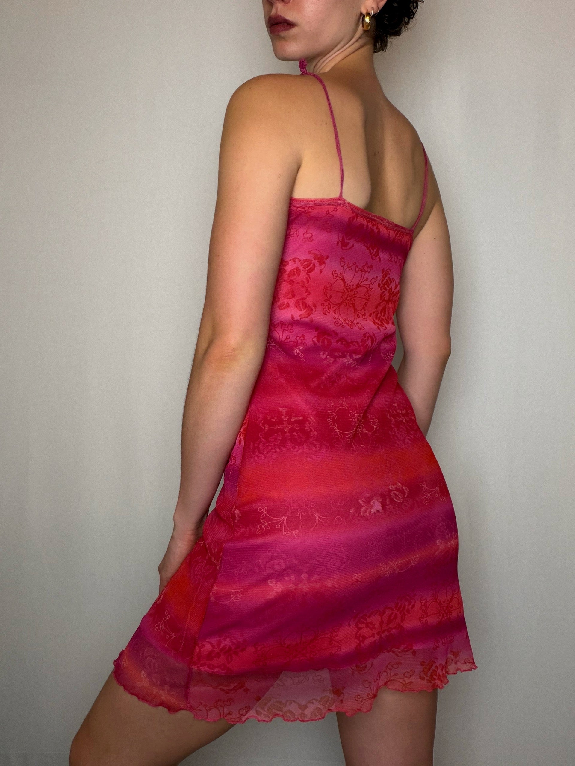 Robe rose degradée S/M vintage