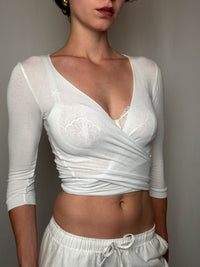 Top portefeuille blanc TU vintage