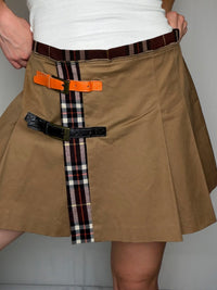 Jupe Camel Avec Imprimé Tartan L vintage