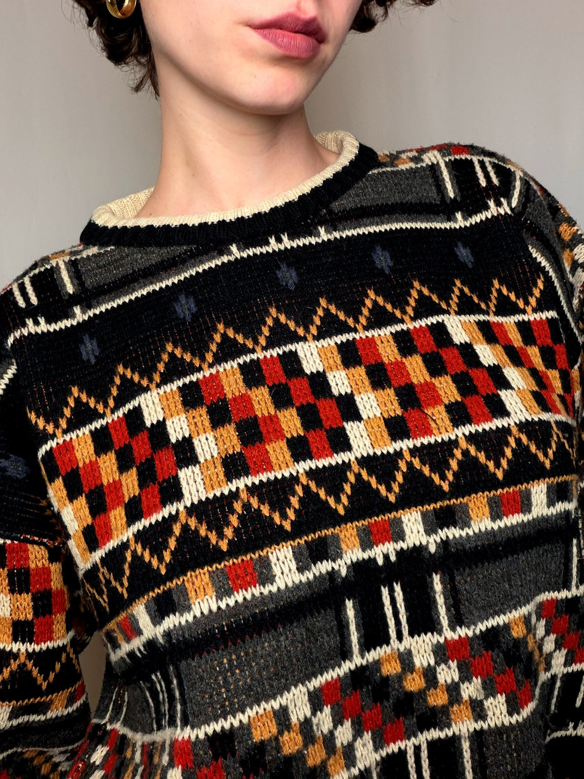 Pull à motifs multicolores Teddy Smith L vintage