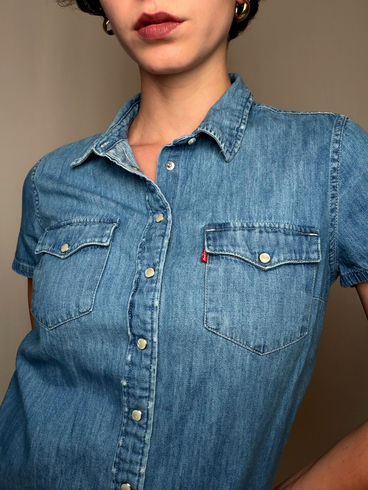 Chemise manche courte bleu Levi's S vintage