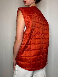 Gilet matelassé orange M vintage