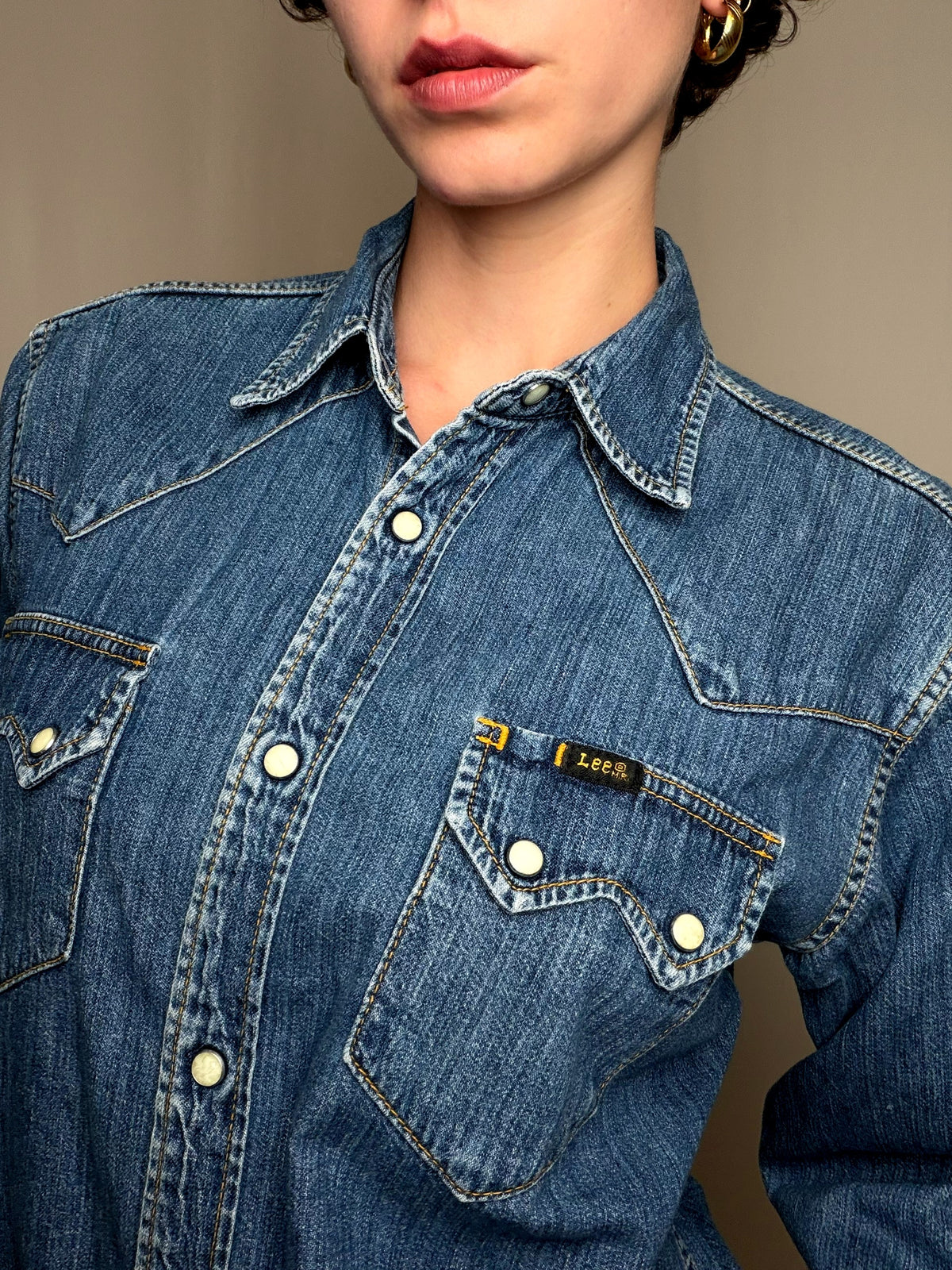 Chemise en jean bleu Lee S vintage