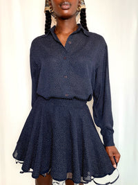 Ensemble marine à pois vintage